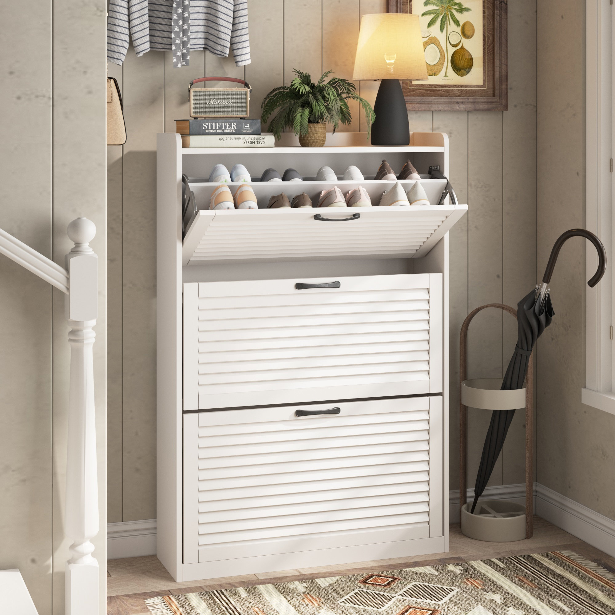 35 Pair Shoe Storage Cabinet Brayden Studio Finish White
